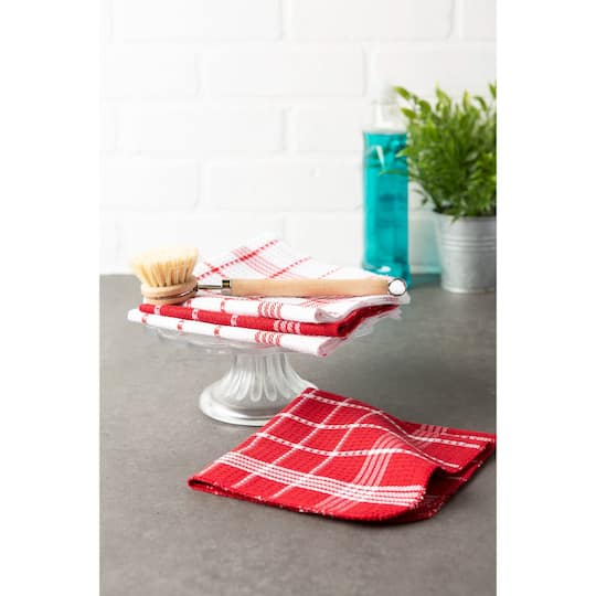 J&M Red Waffle Weave Dishcloth, 12ct.